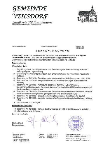 Gemeinderatssitzung 02.03.2026 Gemeinderatssitzung 02.03.2026