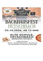 Backhausfest Hetschbach 2026