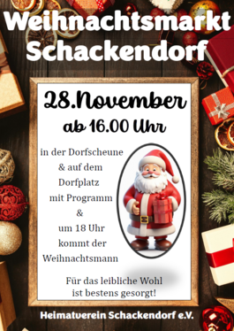 Weihnachtsmarkt Schackendorf 2026